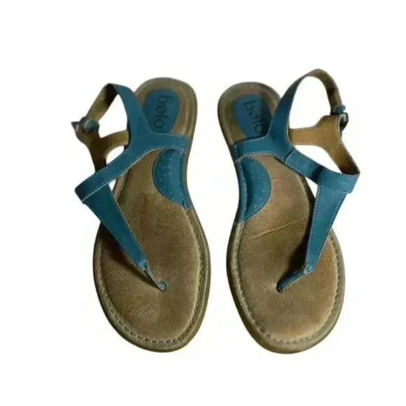 BOLO Turquoise Sandals Flats Lightly Used size 9 - Picture 2 of 9